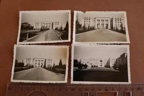 vier alte Fotos - Palais des Nations in Genf
