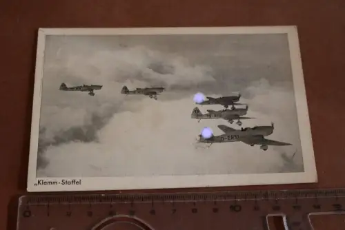 tolle alte Karte-  Gruppe Flugzeuge Klemm - Klemm Staffel Ausbildung ?