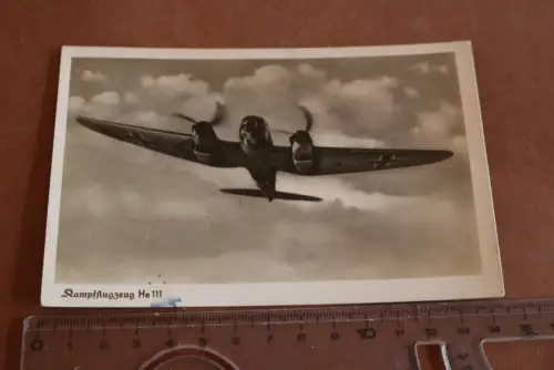 tolle alte Karte-  Flugzeug Heinkel He 111