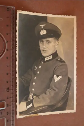 tolles altes Foto - Portrait eines Soldaten mit Schirmmütze - Wandsbek
