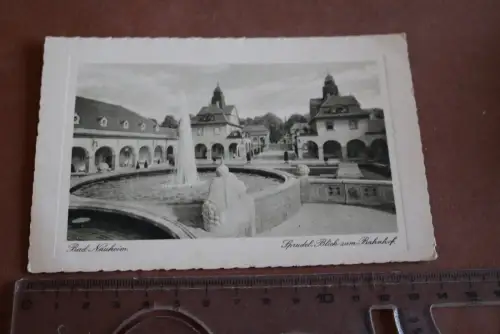 tolle alte Karte -  Bad Nauheim - Sprudel Blick zum Bahnhof 