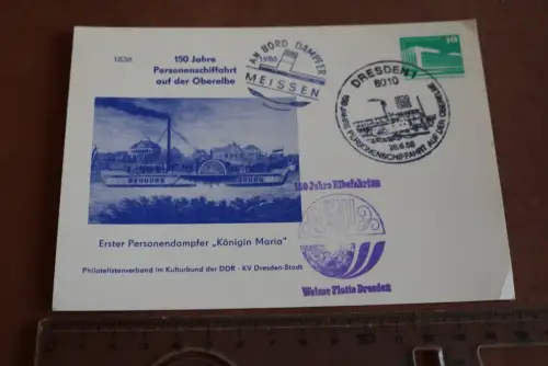 tolle alte Karte -  Ganzsache 150 Jahre Personenschifffahrt Oberelbe 1986