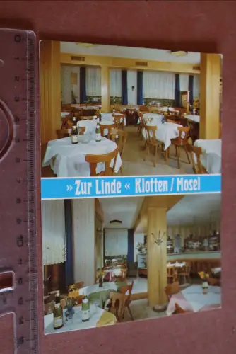 tolle alte Karte -   Gasthaus-Pension Zur Linde - Klotten Mosel  70er Jahre ?