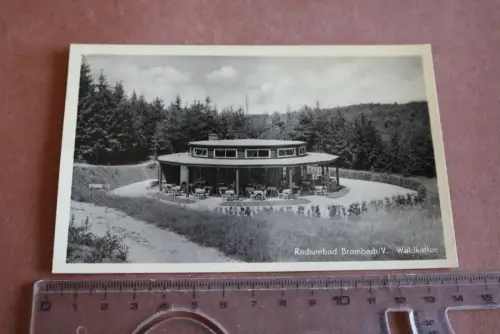 tolle alte Karte -   Radiumbad Brambach Waldkaffee 50-60er Jahre