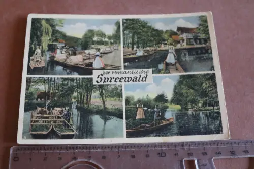 tolle alte Karte -   Der romantische Spreewald  50er Jahre ?