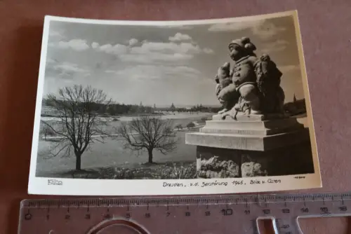 tolle alte Karte -   Dresden vor Zerstörung - Blick vom Osten  50-60er Jahre
