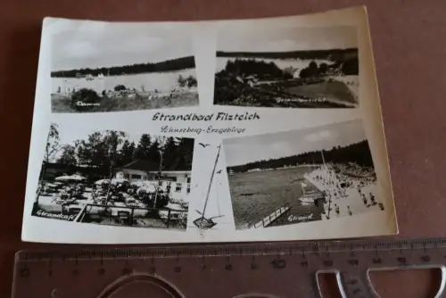 tolle alte Karte - Strandbad Filzteich Schneeberg Erzgebirge 60-60er Jahre ?