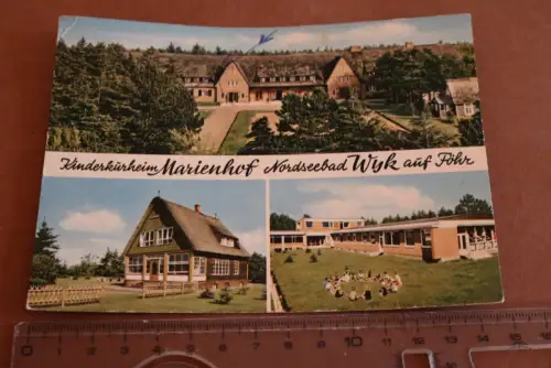 tolle alte Karte -Kinderkurheim Marienhof Nordseebad Wyk auf Föhr 1956 ?