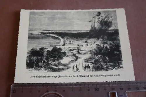 tolle alte Karte - Kesselversuchsanlage 1871 - Dampfkesselfabrik Uebigau  20-50e