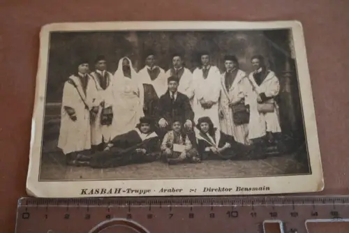 tolle alte Fotokarte - Kasbah Truppe Araber Direktor Bensmain