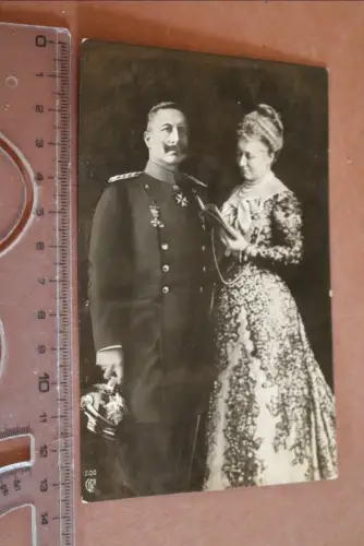 tolle alte Fotokarte - Portrait Kaiser Wilhelm mit Kaiserin 1906