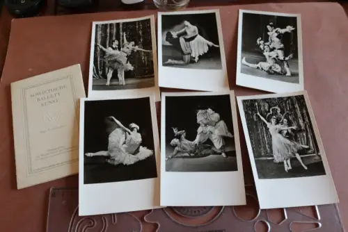 sechs alte Postkartenfoto - Sowjetische Ballett-Kunst - Ballerina 