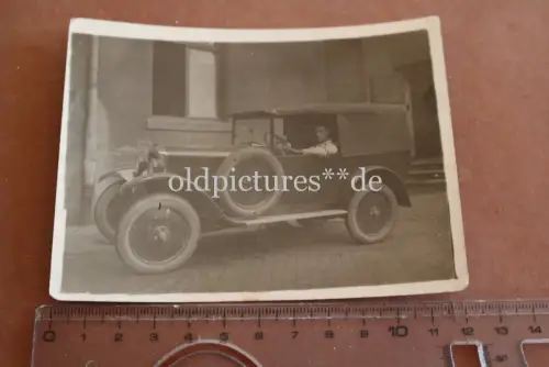 tolles altes Foto - Mann mit Oldtimer - Marke ?? - 1910-20 - Völklingen Saar 