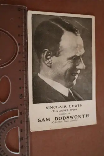 tolle alte Karte - Sinclair Lewis Nobelpreis für Literatur  1930