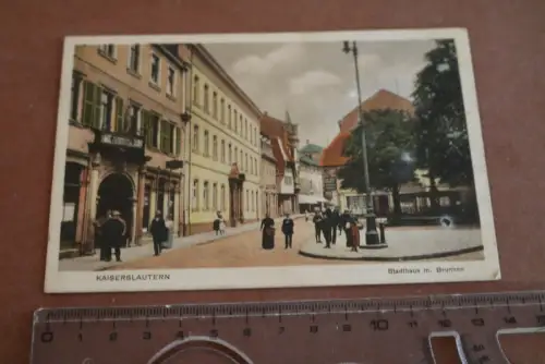 tolle alte Karte - Kaiserslautern - Stadthaus mit Brunnen 1915