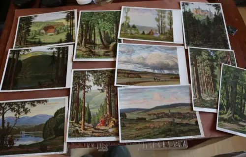 Elf tolle alte Künstlerkarten -Natur usw.  Walter Einbeck - München 