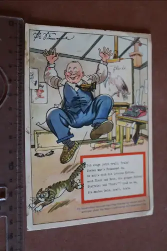 tolle alte Werbekarte Continental Schreibmaschinen Karikatur Paul Simmel 20-30er