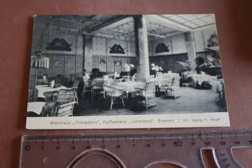 tolle alte Karte -  Bremen - Weinhaus Trocadero - Kaffeehaus Vaterland 1916