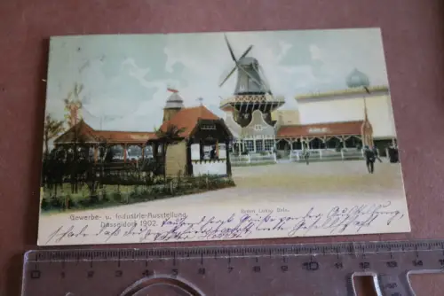 tolle alte Karte - Düsseldorfer  Ausstellung 1902  Windmühle 