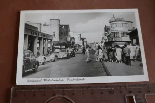 tolle alte Karte - Westerland Sylt - Friedrichstraße 1953