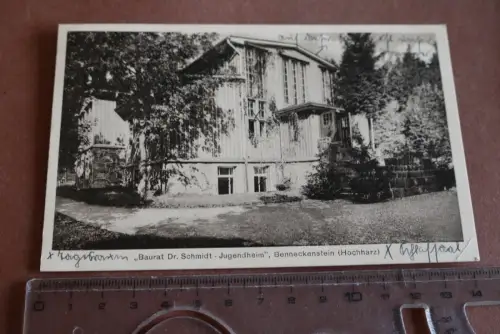 tolle alte Karte - Baurat Dr. Schmidt Jugendheim  - Benneckenstein Hochharz 1935