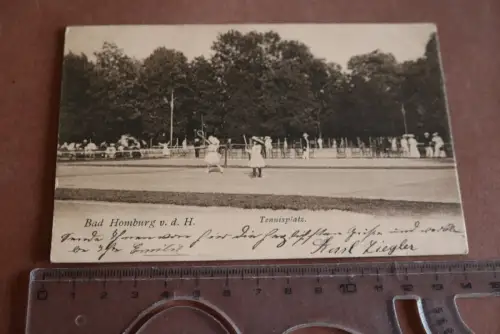 tolle alte Karte - Bad Homburg - Tennisplatz 1900-1910