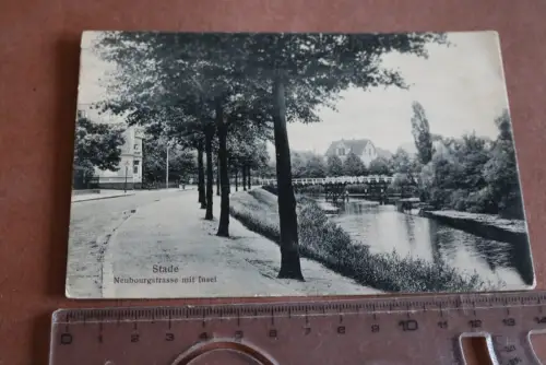 tolle alte Karte - Stade - Neubourgstrasse mit Insel 1913
