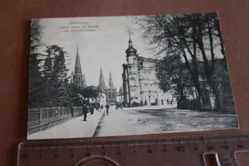 tolle alte Karte - Oldenburg Innerer Damm mit Schloss u. Lambertikirche 1911