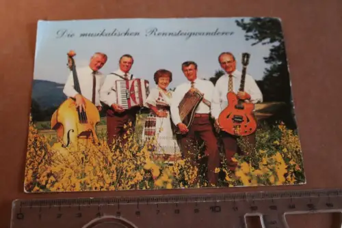 tolle alte Karte Die musikalischen Rennsteigwanderer mit Autogrammen