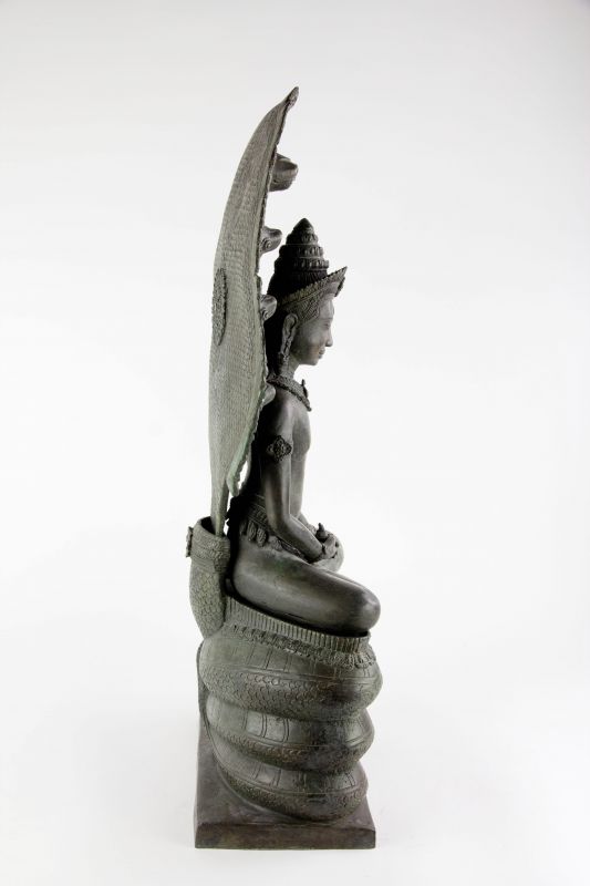 Große Naga Buddha Statue, Kambodscha, 20. Jh., Bronze, Nachguss eines