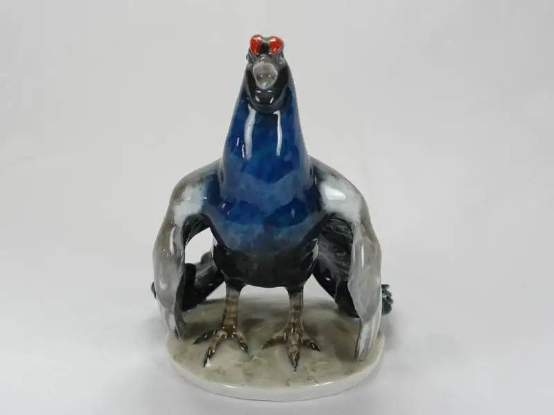 Porzellanfigur, 20. Jh., gemarkt Rosenthal, Kunstabteilung, Modell F. Heidenreich, Birkhahn, unbeschädigt. H: 14,5 cm, EUR 190,- 0
