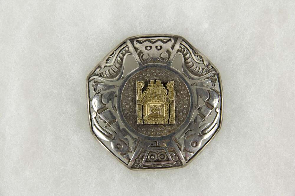 Krawattennadel, Schweden, 20. Jh., 18 Karat Gold gestempelt, Gemme