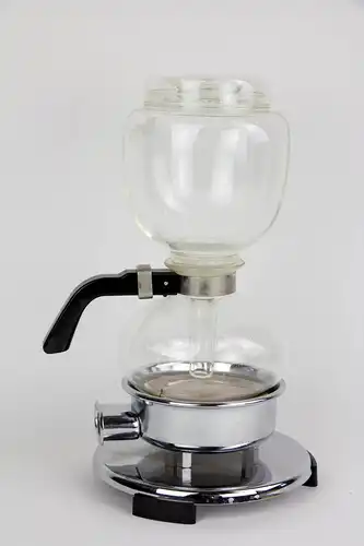 Kaffeemaschine, Schott Mainz, um 1960, Entwurf Bauhaus Weimar/Dessau, wohl unbenutzt, unbeschädigt. H: 29 cm.