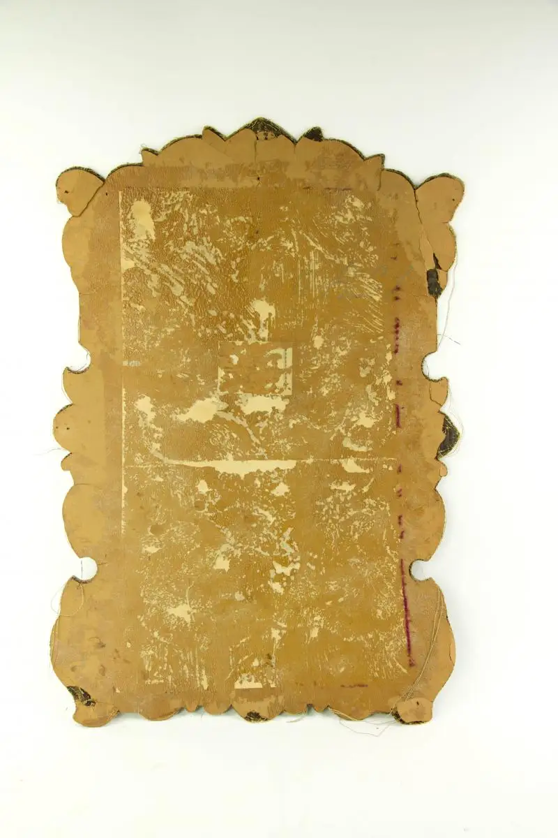 Gesticktes Wappen aus einem Castrum Doloris, auf Stoff, Wappen des letzten Herzogs von Sachsen Lauenburg, Julius Franz (1641-1689), im oberen Teil Schriftzug 
