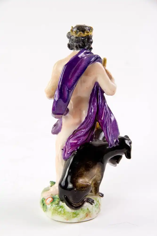 Porzellanfigur, Mitte 18. Jh., gemarkt Meissen, Darstellung des Hades mit Zerberus (Zerberus ist in der griechischen Mythologie ein zumeist mehrköpfiger Höllenhund, der den Eingang zur Unterwelt, und damit des Gott Hades bewacht, damit kein Lebender... 3