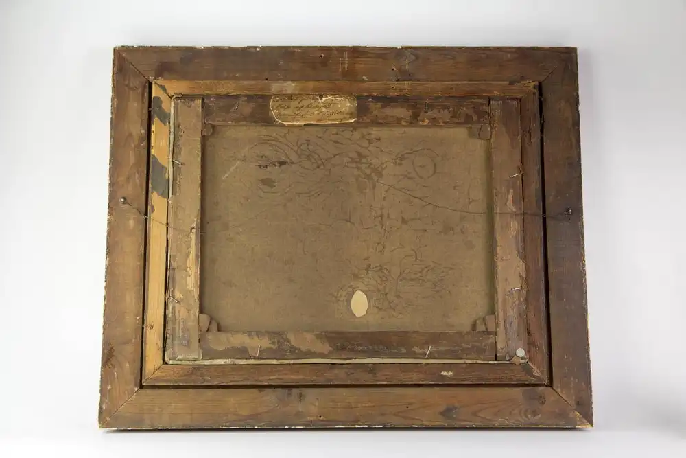 Gemälde, Mitte 19. Jh., Öl auf Lwd., signiert Carl Friedrich Seiffert (* 1809 in Grünberg; † 1981 in Berlin), Darstellung einer Wassermühle in Bayern, Firnis vergilbt, kleine Farbfehlstellen, auf Rückseite vom Künstler aufgeklebter Zettel mit... 1