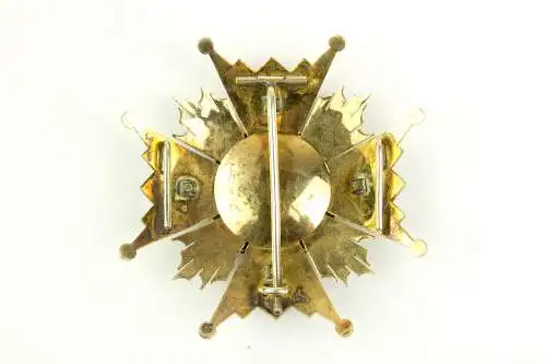 Orden, Spanien, Isabella der Katholischen, Bruststern, Kommandeur, Silber vergoldet und emailliert, erste Hälfte 20. Jh., Tragespuren, starke Vergoldung, 7 cm x 7 cm.