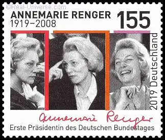 BRD - MiNr.: 3499 - 100. Geburtstag Annemarie Renger - nassklebend - Postfrisch