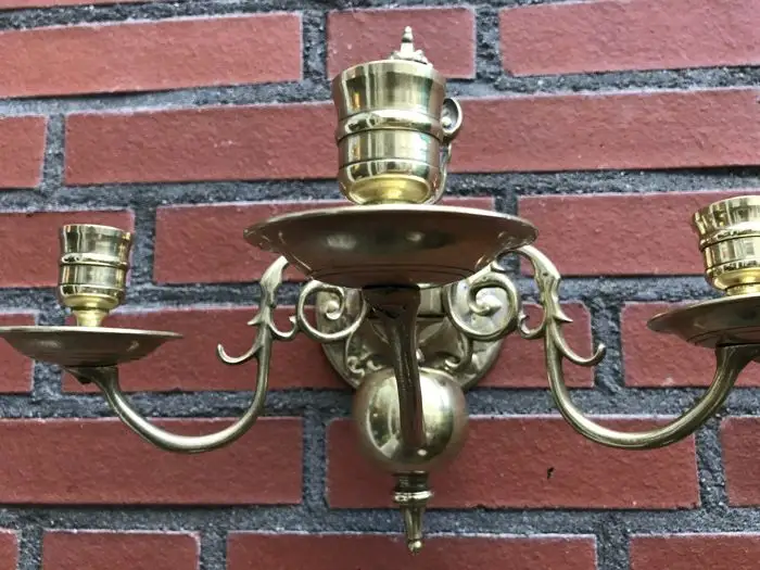1 Paar Messing Wand Kerzenhalter zweite Hälfte 18. Jahrhundert 

 0