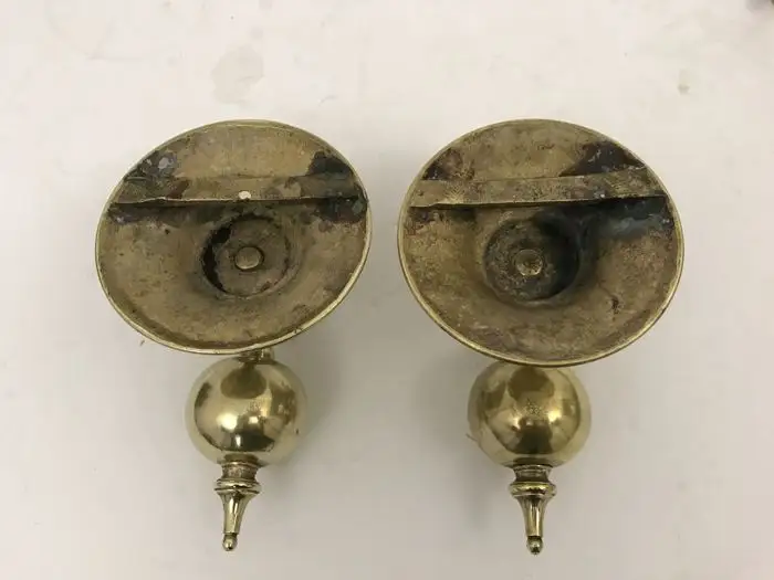 1 Paar Messing Wand Kerzenhalter zweite Hälfte 18. Jahrhundert 

 5