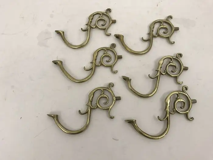 1 Paar Messing Wand Kerzenhalter zweite Hälfte 18. Jahrhundert 

 7