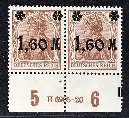 Dt. Reich Michel Nr 220 HAN 6913-22 postfrisch