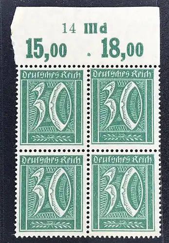 Deutsches Reich Michel Nummer 162 POR 4er - postfrisch