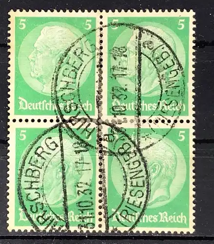 Deutsches Reich Michel Nr. 468 4er Block gestempelt Hirschberg