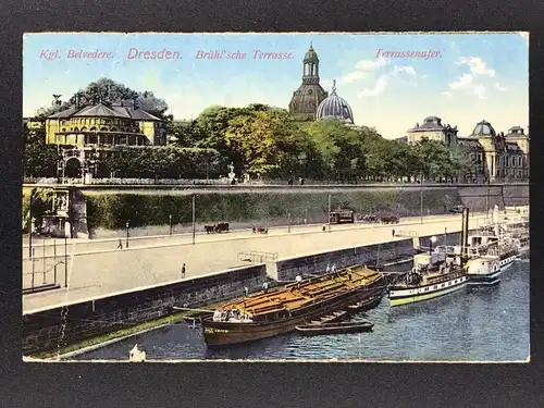 Ansichtskarte - Dresden - Brühlsche Terrasse 1913