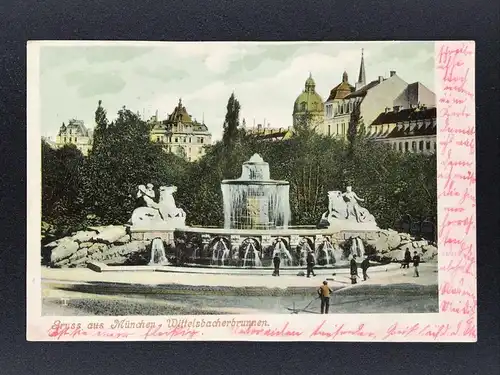 Ansichtskarte - Gruss aus München - Wittelsbacherbrunnen