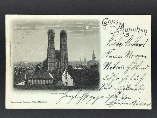 Ansichtskarte - Gruss aus München - Frauenkirche 1899