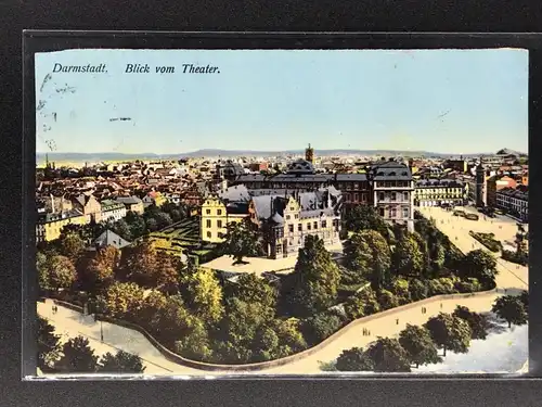 Ansichtskarte - Darmstadt Blick vom Theater - 1913