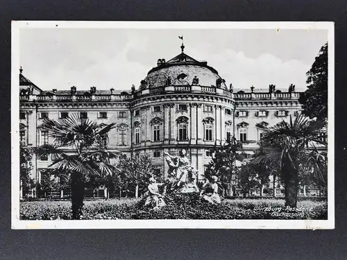 Ansichtskarte Würzburg - Residenz Gartenseite 1941
