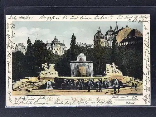 Ansichtskarte München - Wittelsbacher Brunnen 1901
